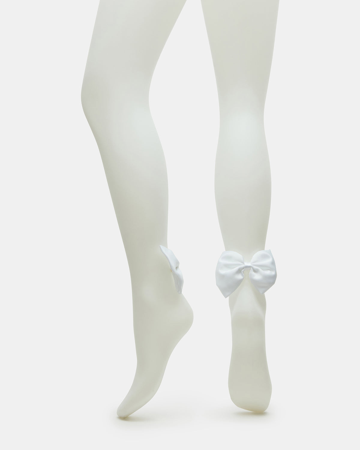 BRIDAL BOW TIGHTS Sheer White Women's Footed Tights Steve Madden WHITE