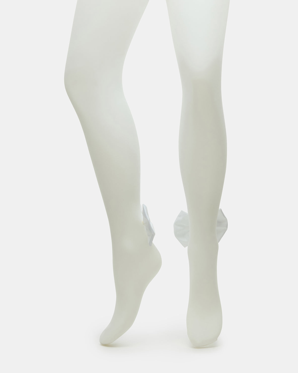 BRIDAL BOW TIGHTS Sheer White Women's Footed Tights Steve Madden WHITE