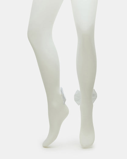 BRIDAL BOW TIGHTS Sheer White Women's Footed Tights Steve Madden WHITE