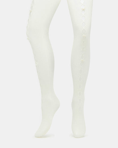 FISHNET Pearl Off-White Women's Footed Tights Steve Madden OFF-WHITE