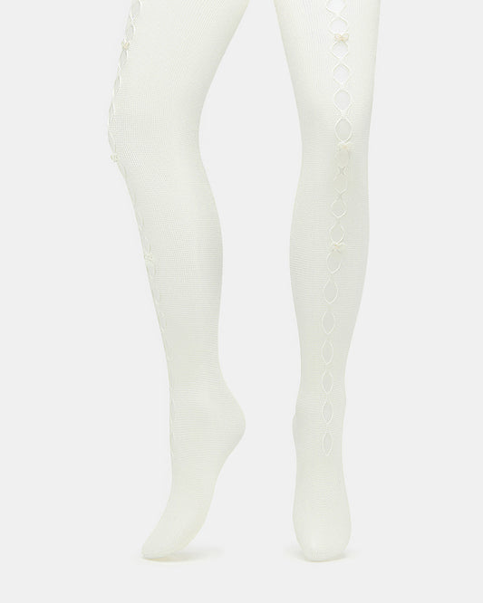 FISHNET Pearl Off-White Women's Footed Tights Steve Madden OFF-WHITE