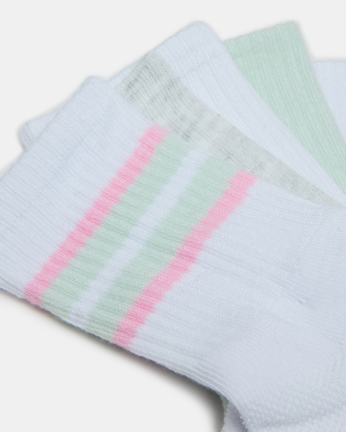 5 PACK STRIPED SOCKS White Multi Women's Stripe Athletic Socks Steve Madden WHITE MULTI