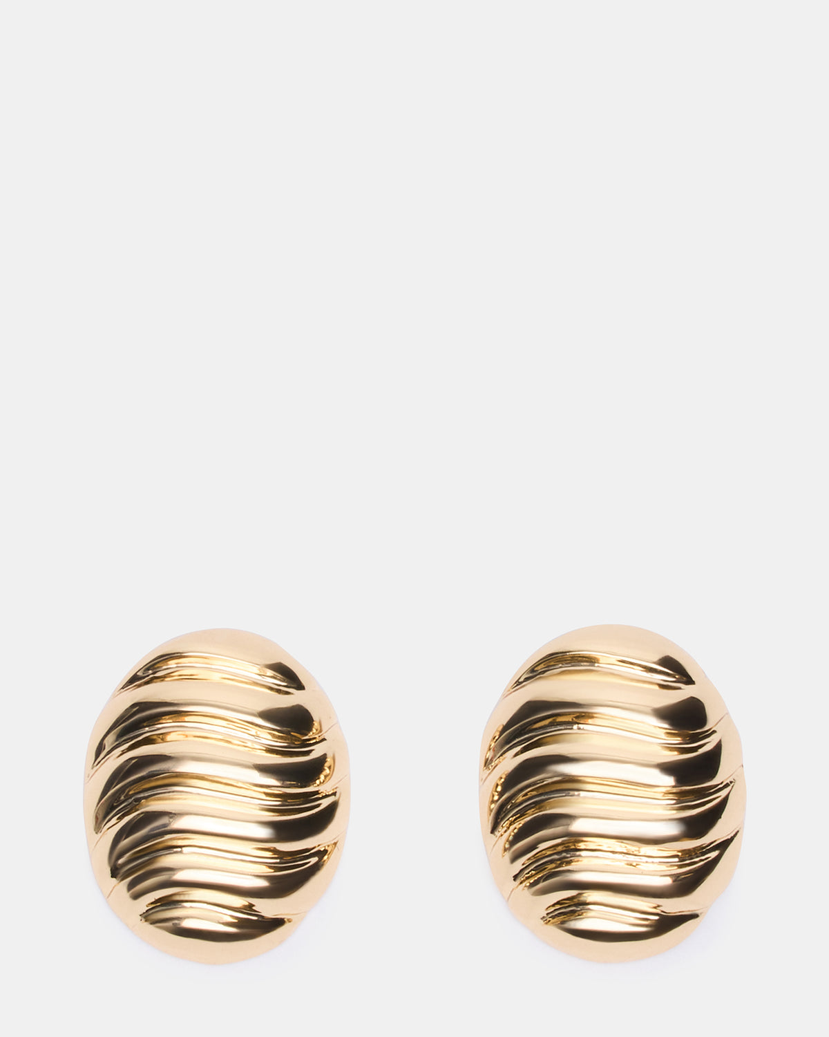 GROOVED CIRCULAR STUD EARRINGS GOLD Women's Sculpted Grooved Stud Earrings Steve Madden GOLD
