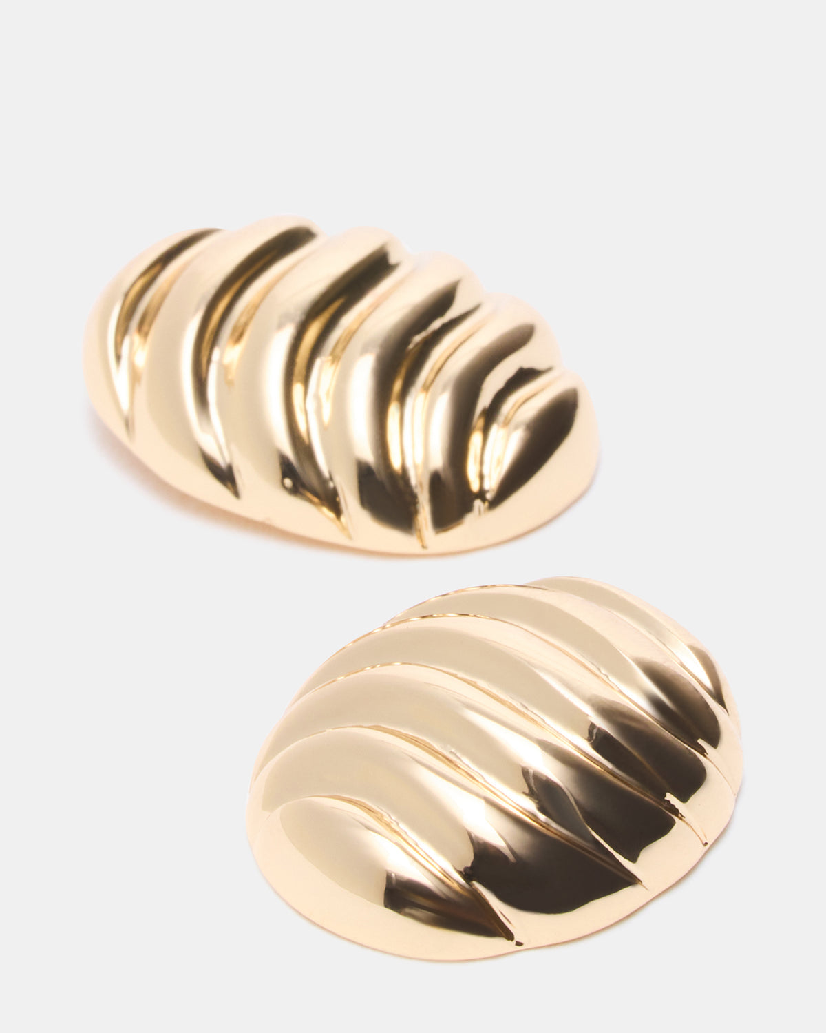 GROOVED CIRCULAR STUD EARRINGS GOLD Women's Sculpted Grooved Stud Earrings Steve Madden GOLD