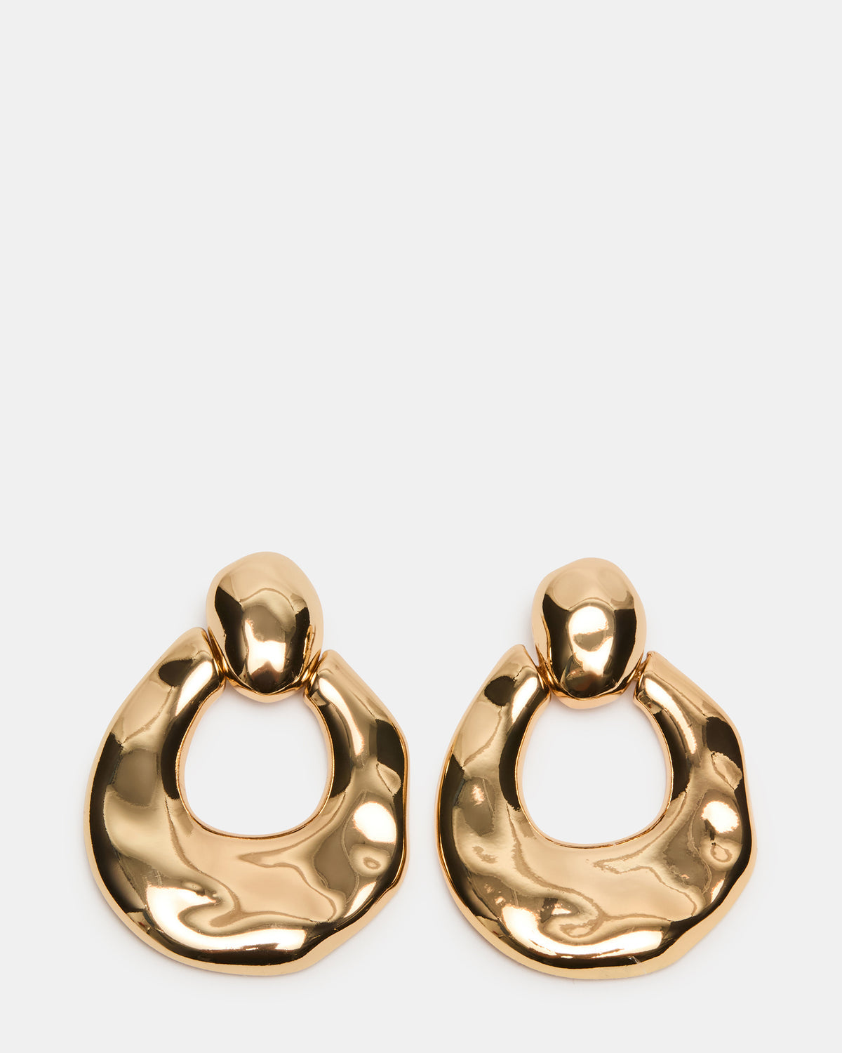 DOOR KNOCKER EARRINGS GOLD Women's Gold Finish Door Knocker Large Earrings Steve Madden GOLD