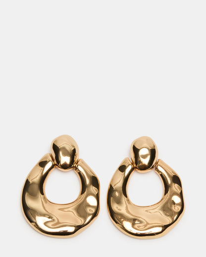 DOOR KNOCKER EARRINGS GOLD Women's Gold Finish Door Knocker Large Earrings Steve Madden GOLD