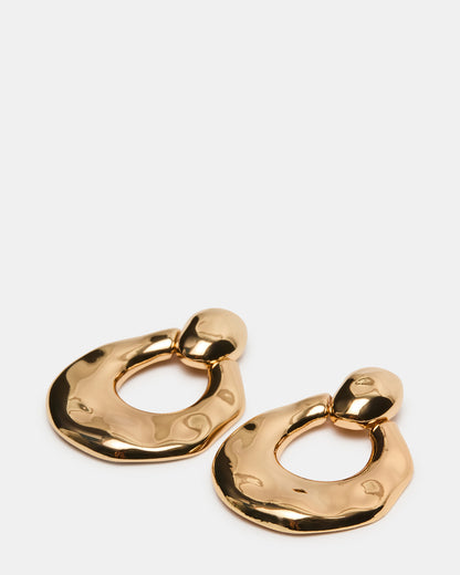 DOOR KNOCKER EARRINGS GOLD Women's Gold Finish Door Knocker Large Earrings Steve Madden GOLD