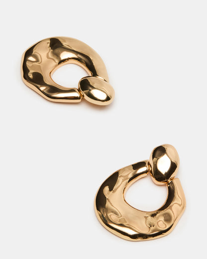 DOOR KNOCKER EARRINGS GOLD Women's Gold Finish Door Knocker Large Earrings Steve Madden GOLD