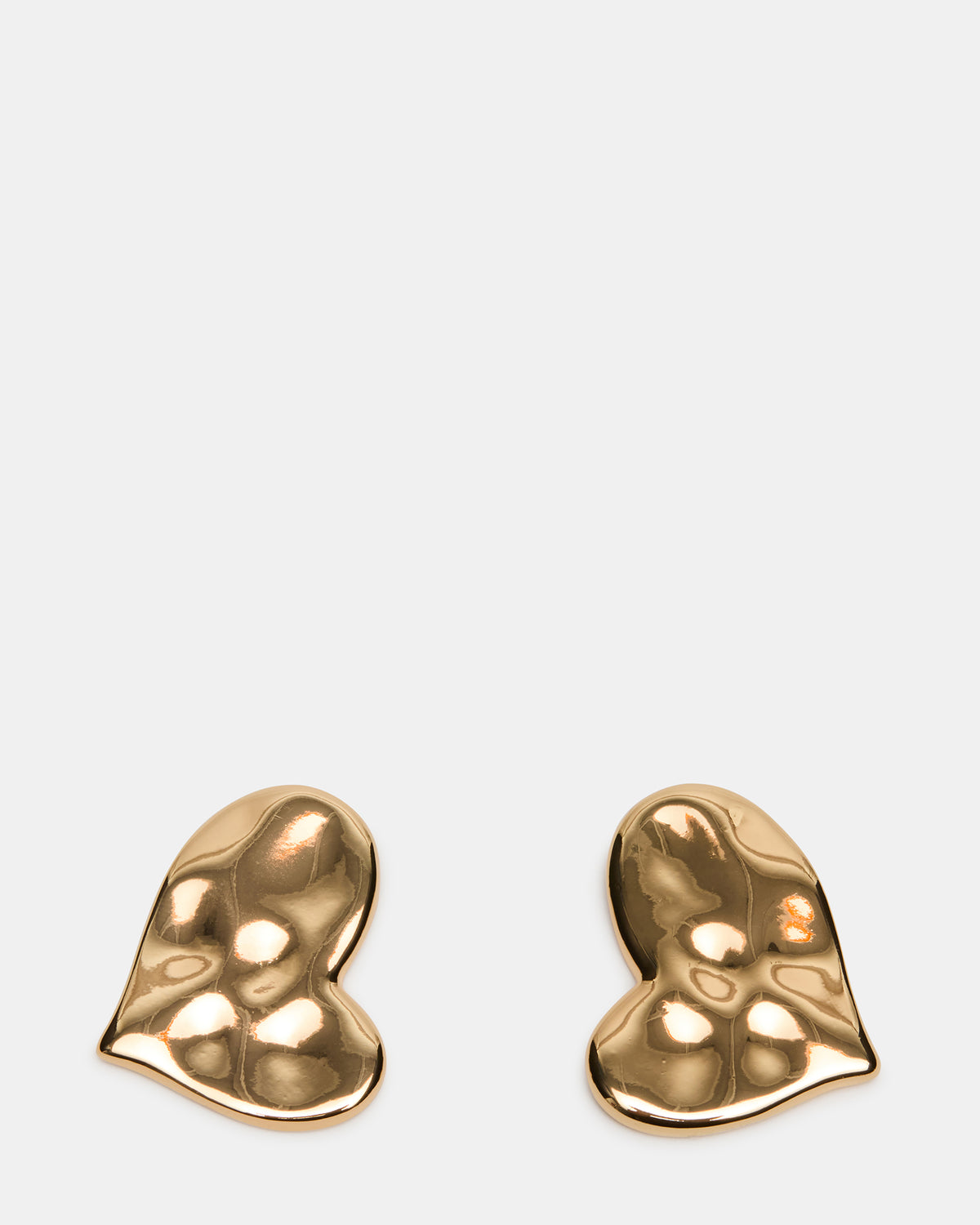 TEXTURED HEART STUD EARRINGS GOLD Women's Textured Heart Stud Earrings Steve Madden GOLD