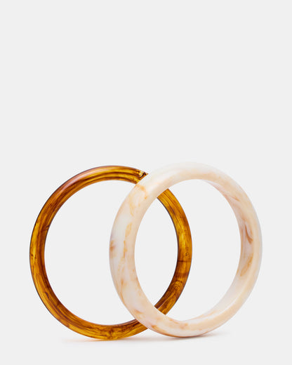 BANGLE BRACELET PACK Natural Women's 2-Piece Bangle Bracelet Steve Madden NATURAL