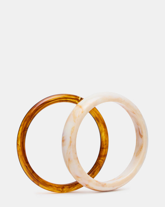 BANGLE BRACELET PACK Natural Women's 2-Piece Bangle Bracelet Steve Madden NATURAL