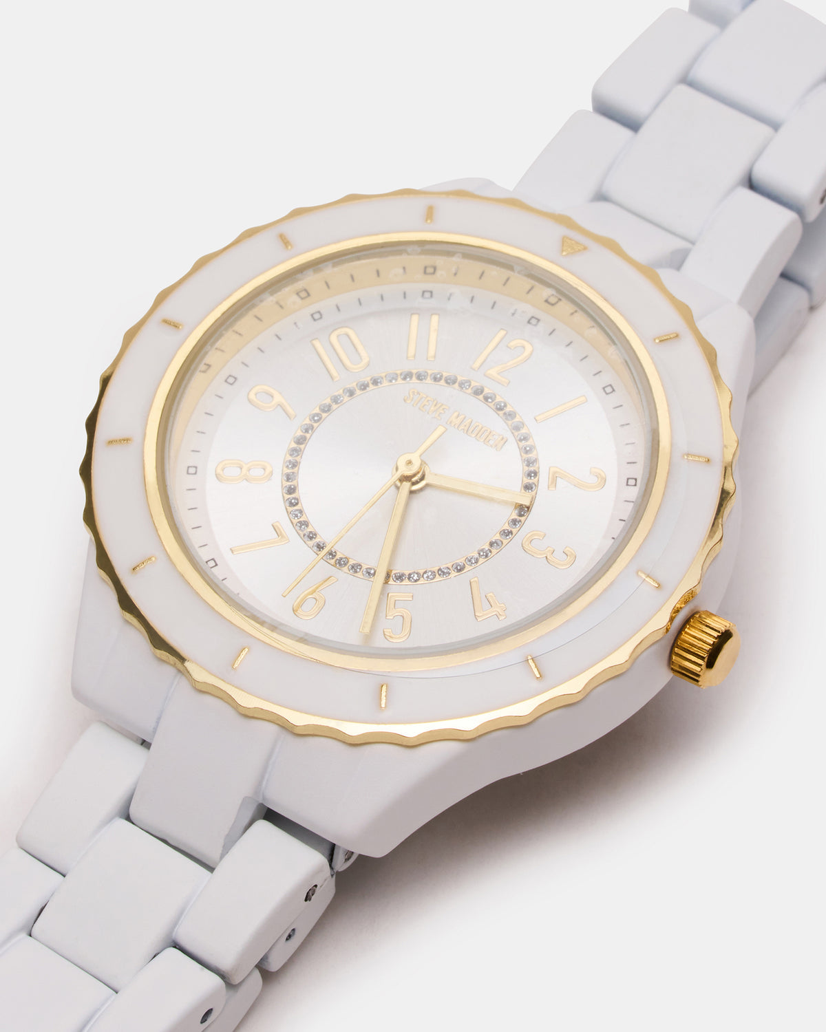 WOMEN'S STAINLESS STEEL WATCH White Women's Watch Steve Madden WHITE