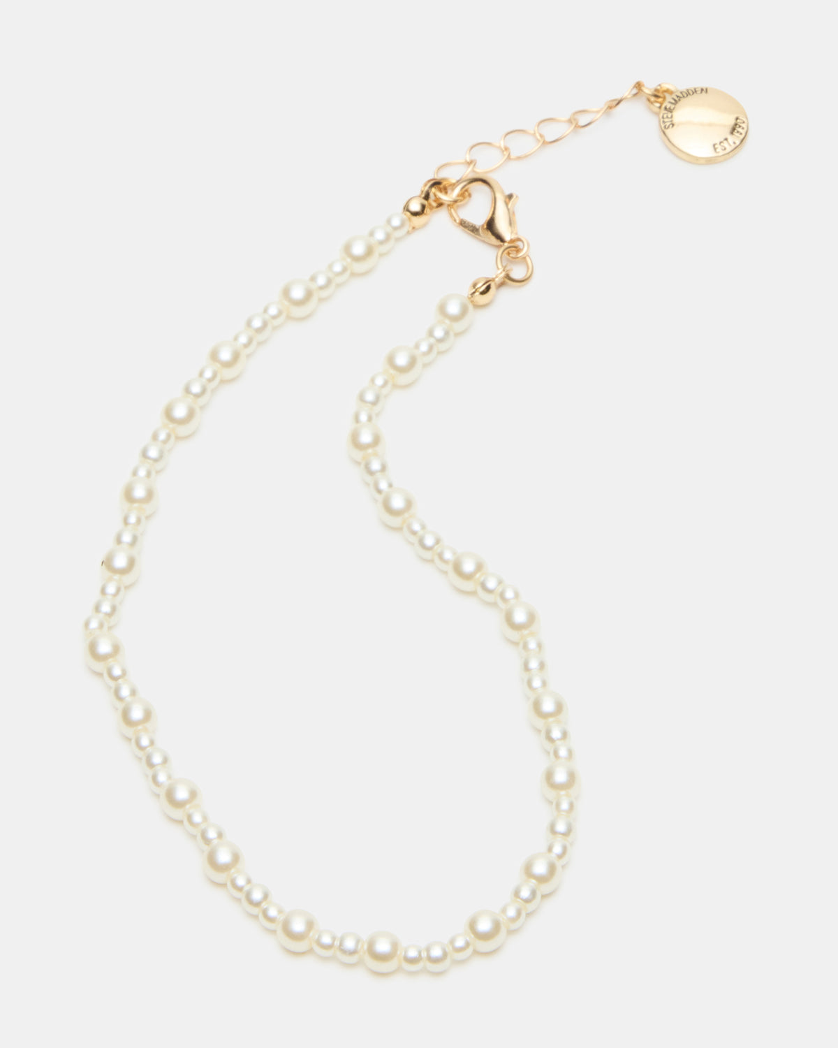 3-PIECE CHAIN ANKLET SET Women's Gold Chain Pearl Embellished Anklet Set Steve Madden GOLD