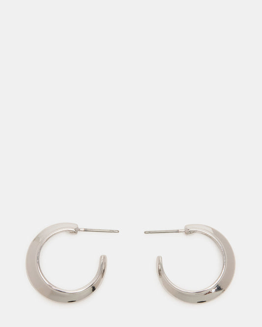 SMALL HOOP EARRINGS SILVER Women's Chubby Small Hoop Earrings Steve Madden SILVER