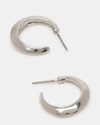 SMALL HOOP EARRINGS SILVER Women's Chubby Small Hoop Earrings Steve Madden SILVER