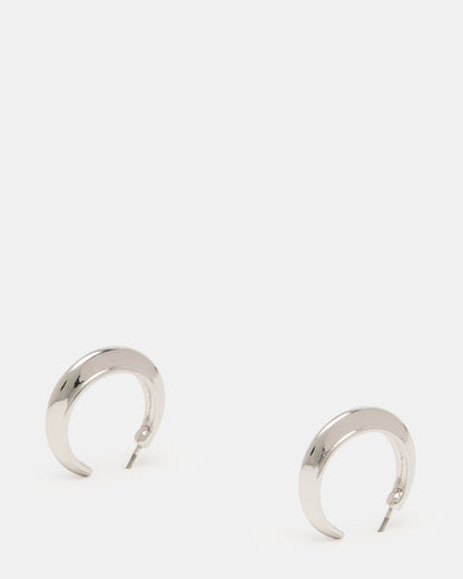 SMALL HOOP EARRINGS SILVER Women's Chubby Small Hoop Earrings Steve Madden SILVER