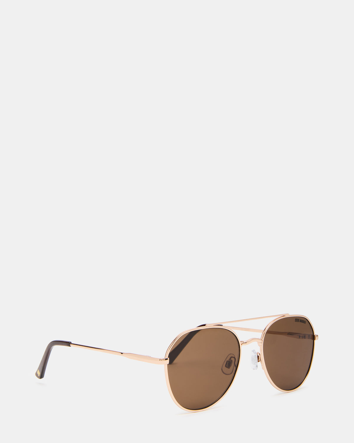 AYDIN Gold Solid Brown Gold Frame Sunglasses Steve Madden GOLD