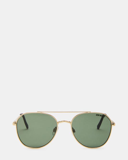 AYDIN Gold Solid Green Gold Frame Sunglasses Steve Madden GOLD