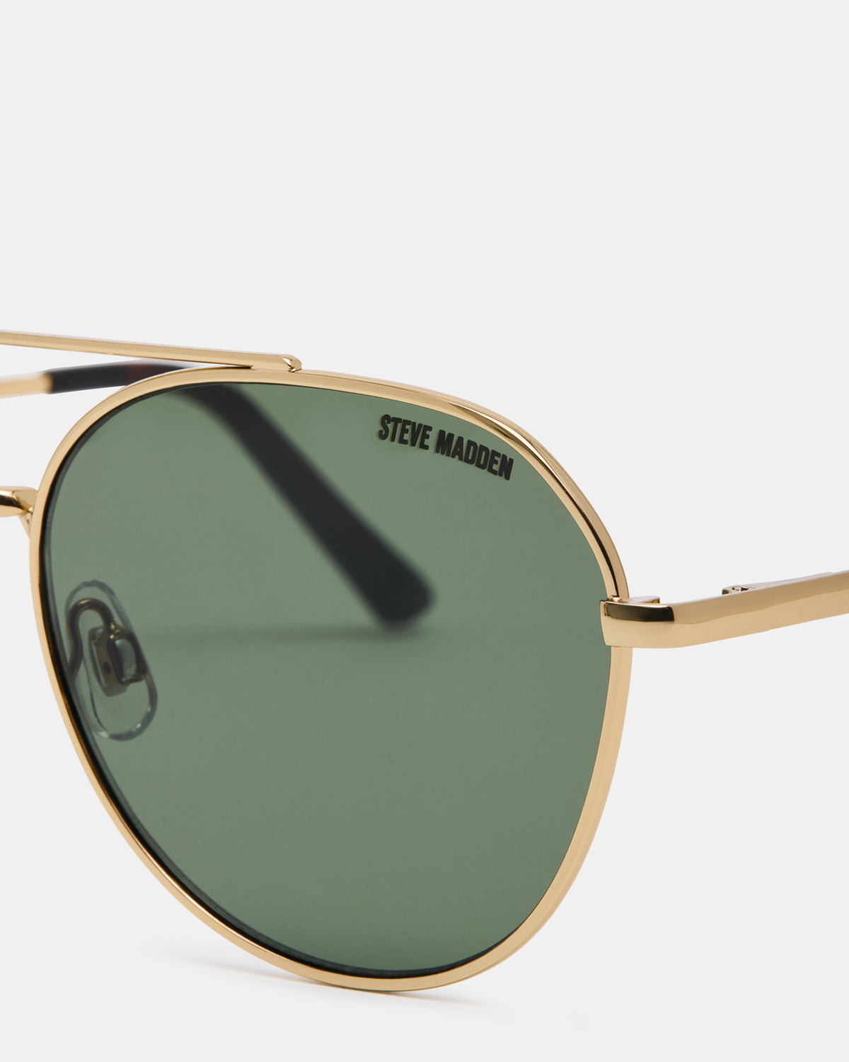 AYDIN Gold Solid Green Gold Frame Sunglasses Steve Madden GOLD