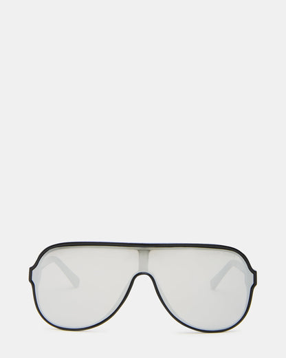 KERBIE Black Silver Flash Shield Sunglasses Steve Madden BLACK