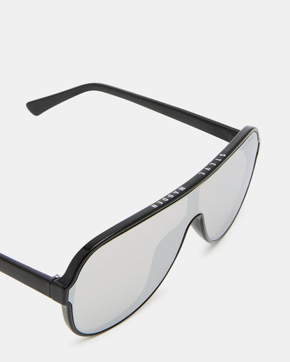 KERBIE Black Silver Flash Shield Sunglasses Steve Madden BLACK