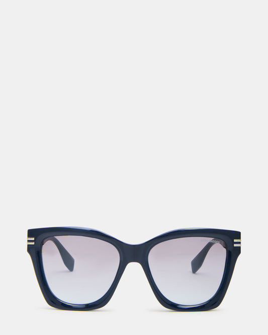 TAISIA Navy Milky Opaque Silver Flash Cat Eye Sunglasses Steve Madden NAVY