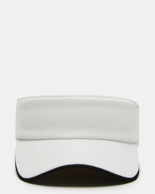 EMBROIDERED White Women's Visor Cap Steve Madden WHITE