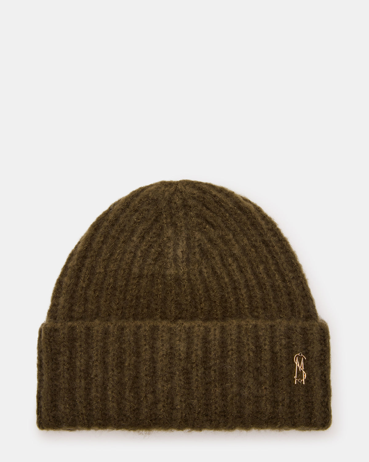 LOGO BEANIE Grape Leaf Fuzzy RIbbed Knit Women's Beanie Steve Madden GRAPE LEAF
