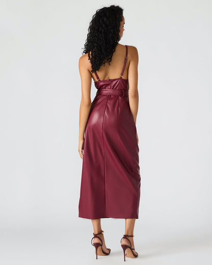 KAILEY Cordovan Faux Leather Sleeveless Midi Women's Dress Steve Madden CORDOVAN
