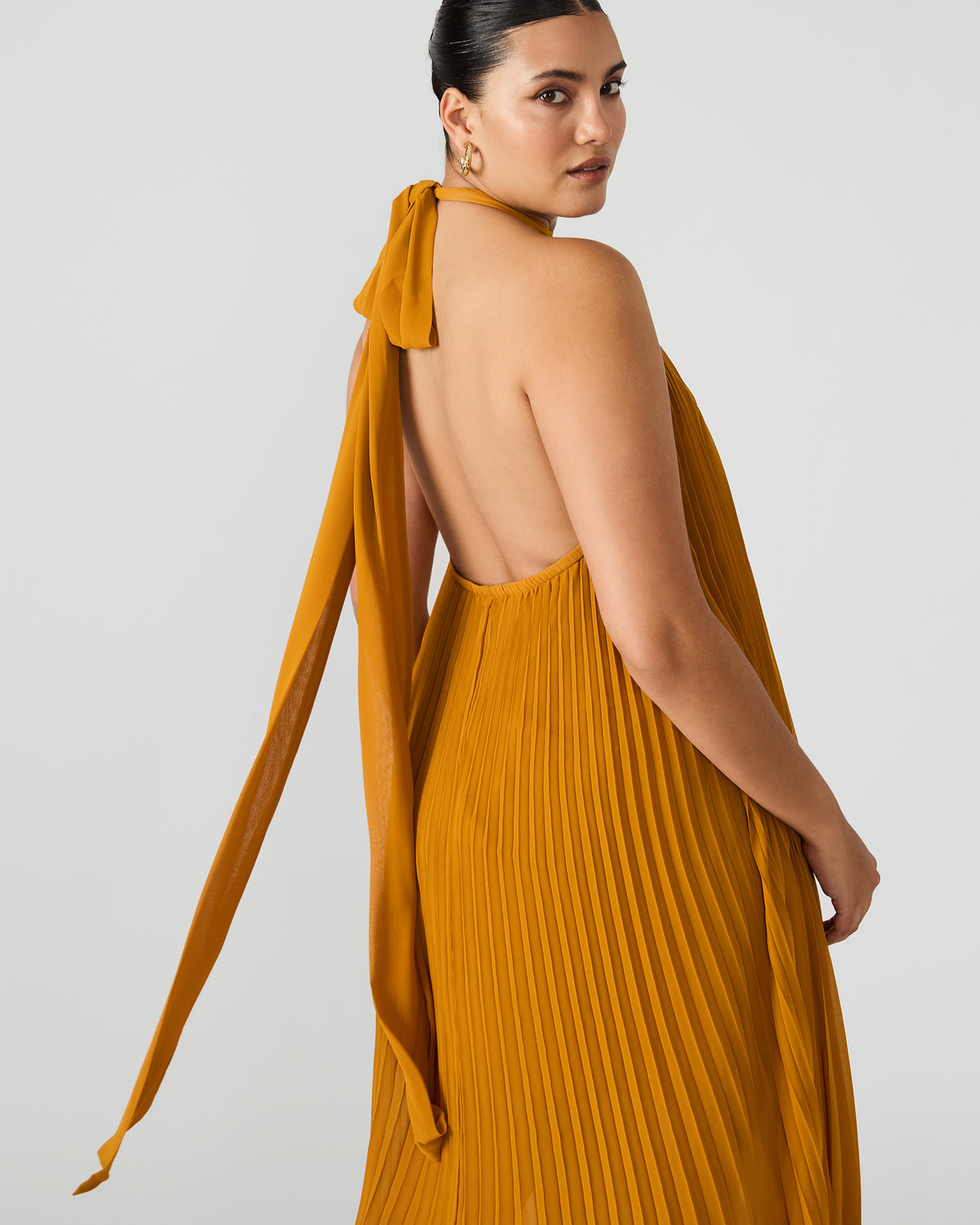 MARAYA Tuscan Gold Flowy Halter Women's Maxi Dress Steve Madden TUSCAN GOLD