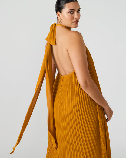 MARAYA Tuscan Gold Flowy Halter Women's Maxi Dress Steve Madden TUSCAN GOLD