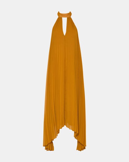 MARAYA Tuscan Gold Flowy Halter Women's Maxi Dress Steve Madden TUSCAN GOLD