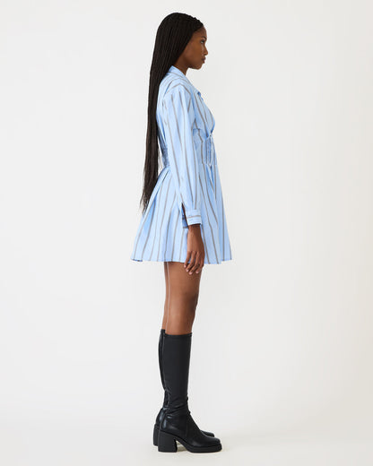 ARIANY Estate Blue Long-Sleeved Collared Neckline Women's Dress Steve Madden ESTATE BLUE