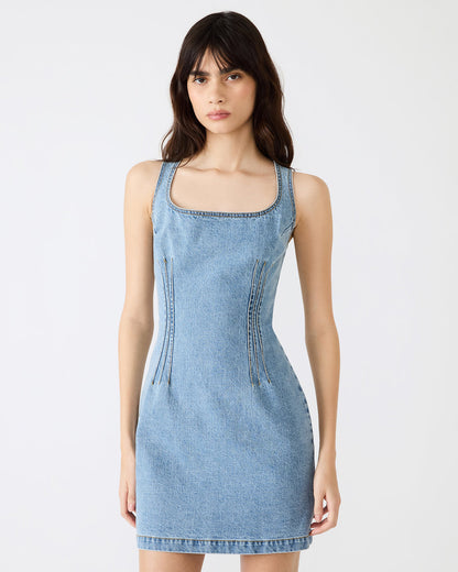 NOELLE Forever Blue Denim Mini Women's Dress Steve Madden FOREVER BLUE