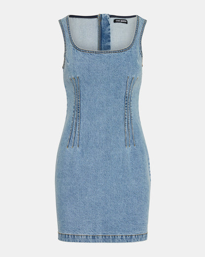 NOELLE Forever Blue Denim Mini Women's Dress Steve Madden FOREVER BLUE