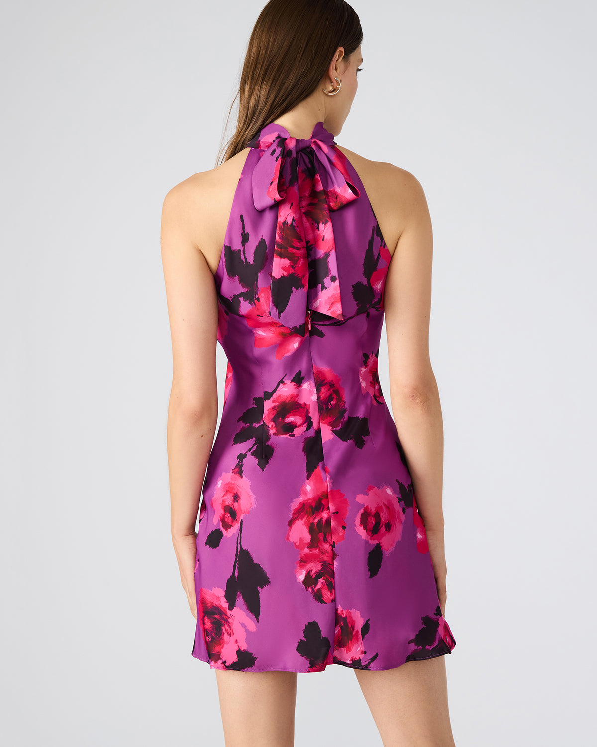 LARA Rosette Pink Halter Mini Floral Print Women's Dress Steve Madden ROSETTE PINK