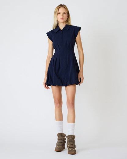DYANNE Marine Women's Zip-Front Bubble-Hem Dress Steve Madden MARINE