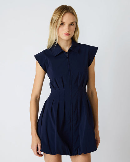 DYANNE Marine Women's Zip-Front Bubble-Hem Dress Steve Madden MARINE