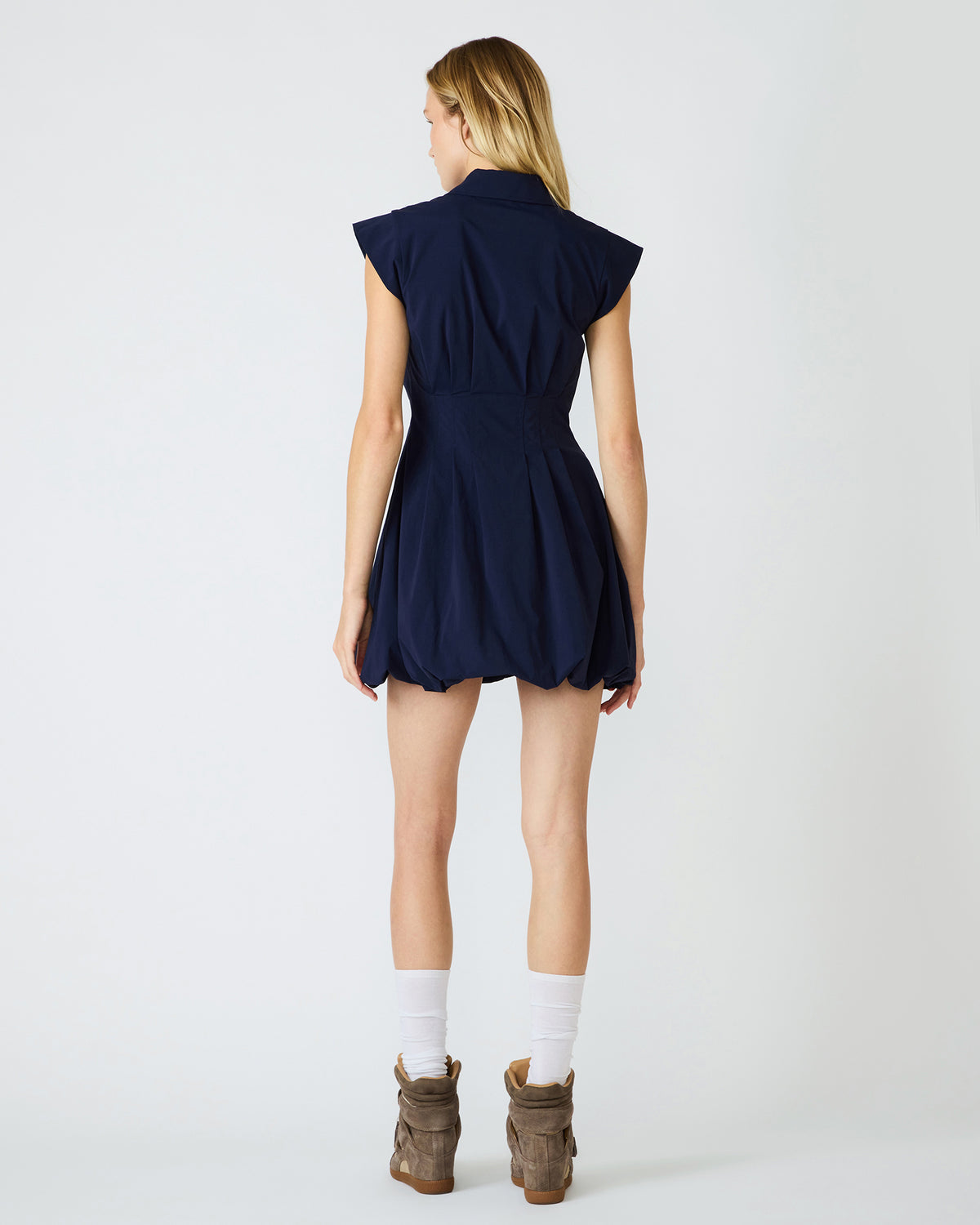 DYANNE Marine Women's Zip-Front Bubble-Hem Dress Steve Madden MARINE