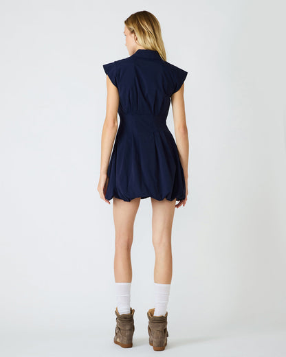 DYANNE Marine Women's Zip-Front Bubble-Hem Dress Steve Madden MARINE
