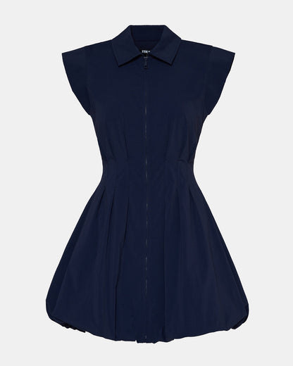 DYANNE Marine Women's Zip-Front Bubble-Hem Dress Steve Madden MARINE
