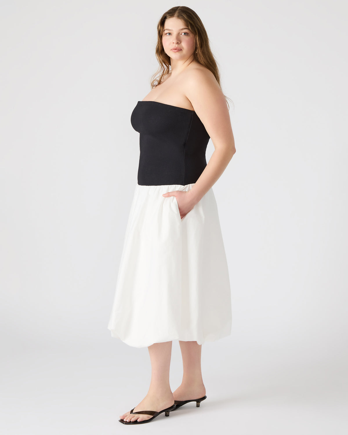 OLIVER Dress Smoke Strapless Midi Bubble Dress | Women's Dresses Steve Madden SMOKE