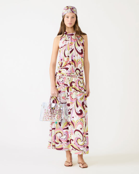 GALA Dress Petal Paisley Maxi Halter Neck Flowy Open-Back Women's Dress Steve Madden PETAL PAISLEY