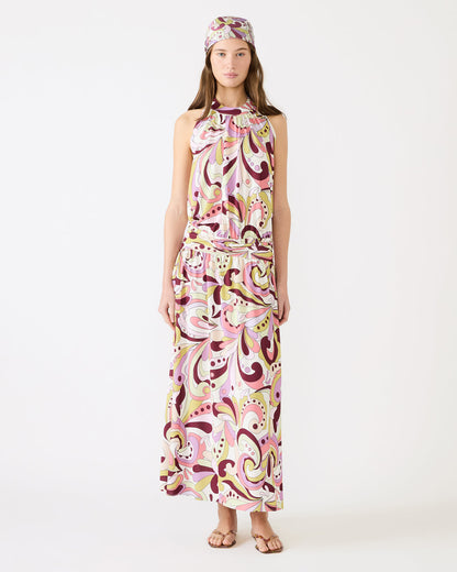 GALA Dress Petal Paisley Maxi Halter Neck Flowy Open-Back Women's Dress Steve Madden PETAL PAISLEY