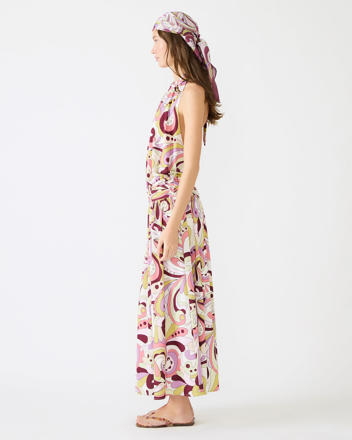GALA Dress Petal Paisley Maxi Halter Neck Flowy Open-Back Women's Dress Steve Madden PETAL PAISLEY