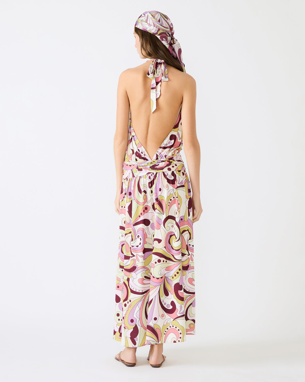 GALA Dress Petal Paisley Maxi Halter Neck Flowy Open-Back Women's Dress Steve Madden PETAL PAISLEY