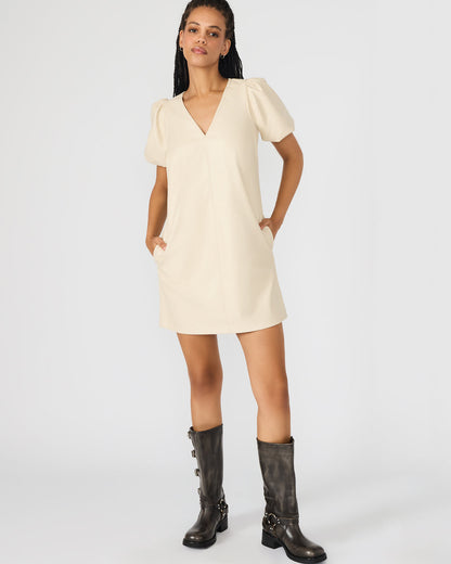 TILLY Bone Short-Sleeved Faux Leather Women's Dress Steve Madden BONE