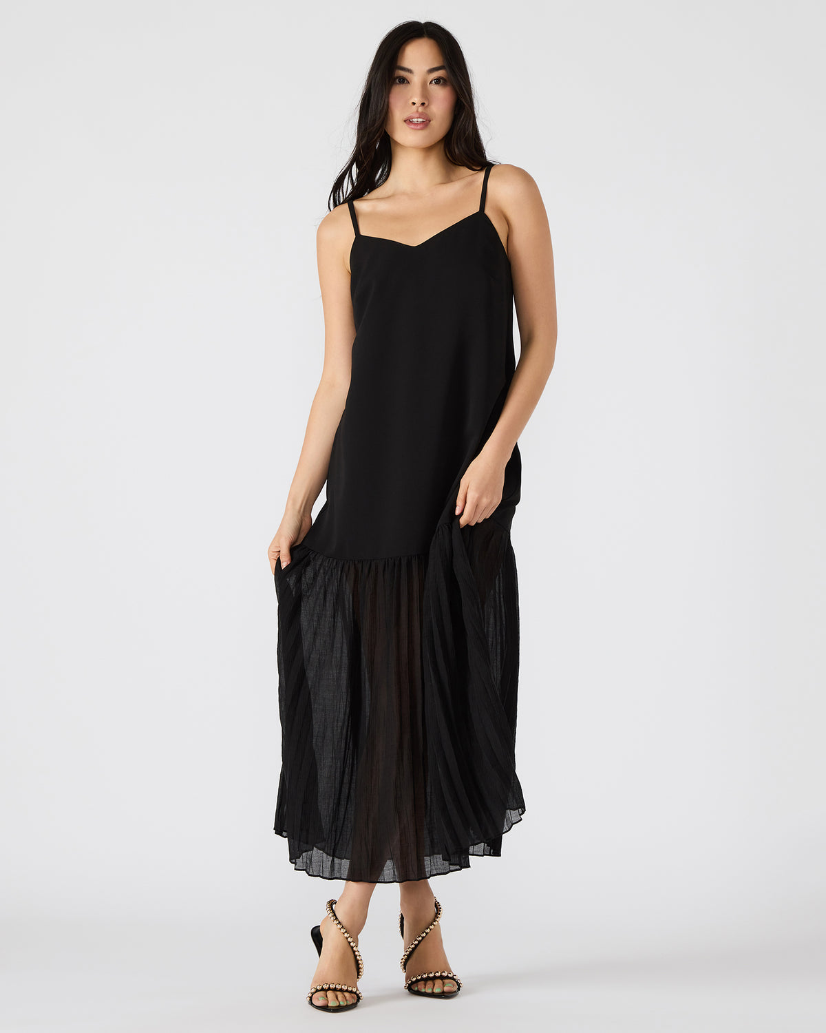 EMBER Black Flowy Sheer Maxi Women's Dress Steve Madden BLACK