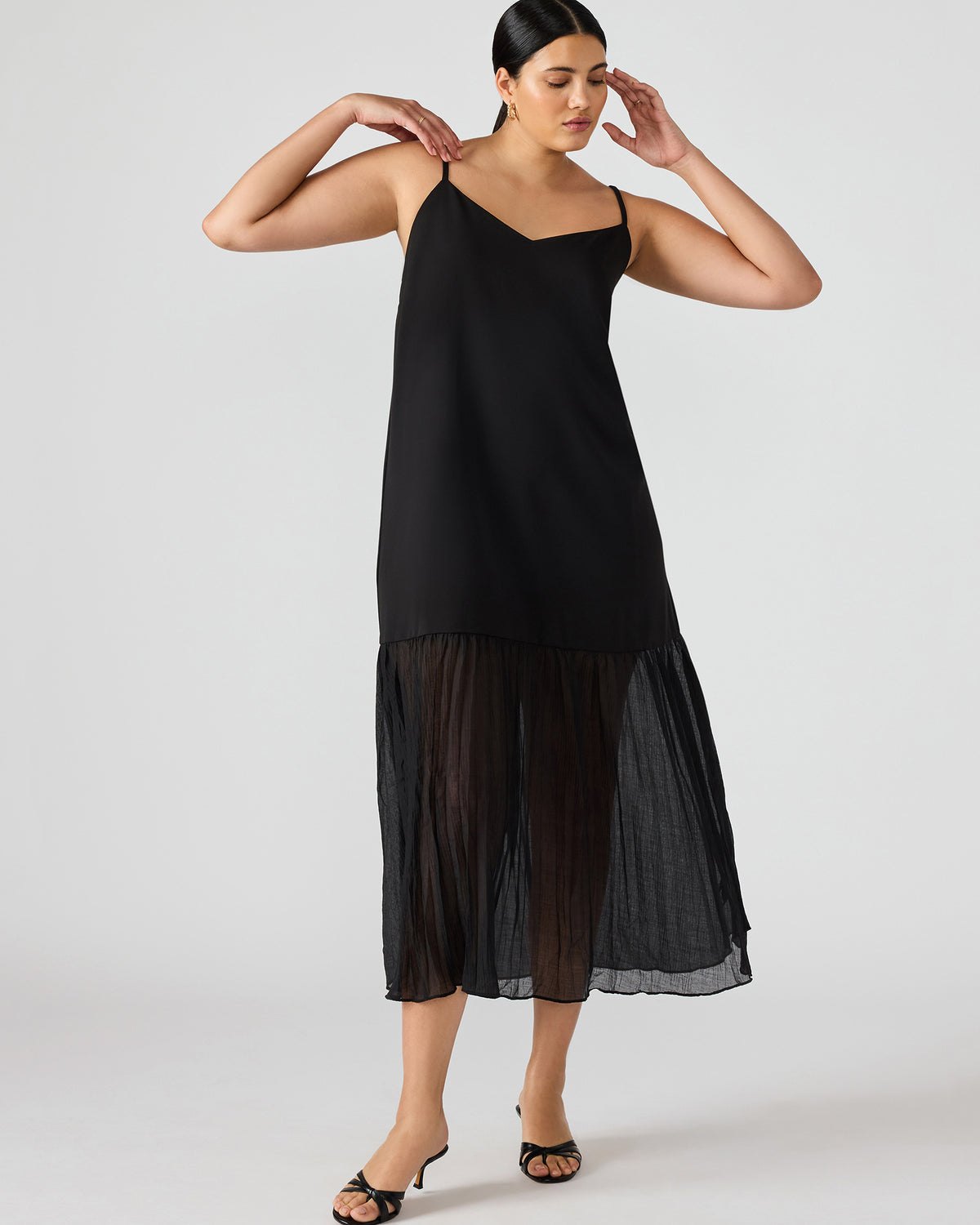 EMBER Black Flowy Sheer Maxi Women's Dress Steve Madden BLACK