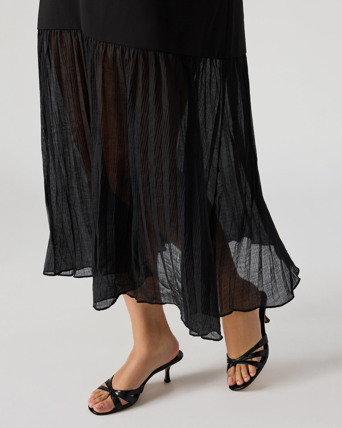 EMBER Black Flowy Sheer Maxi Women's Dress Steve Madden BLACK